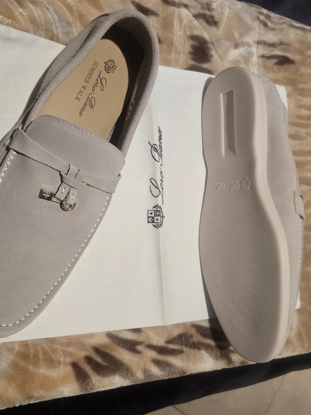 Loro Piana Men’s Suede Tassel Loafers in Light Taupe